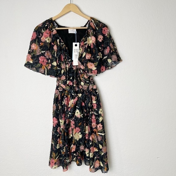 Tanya Taylor Mara Floral Print Flutter Sleeve Mini Dress - Picture 4 of 9